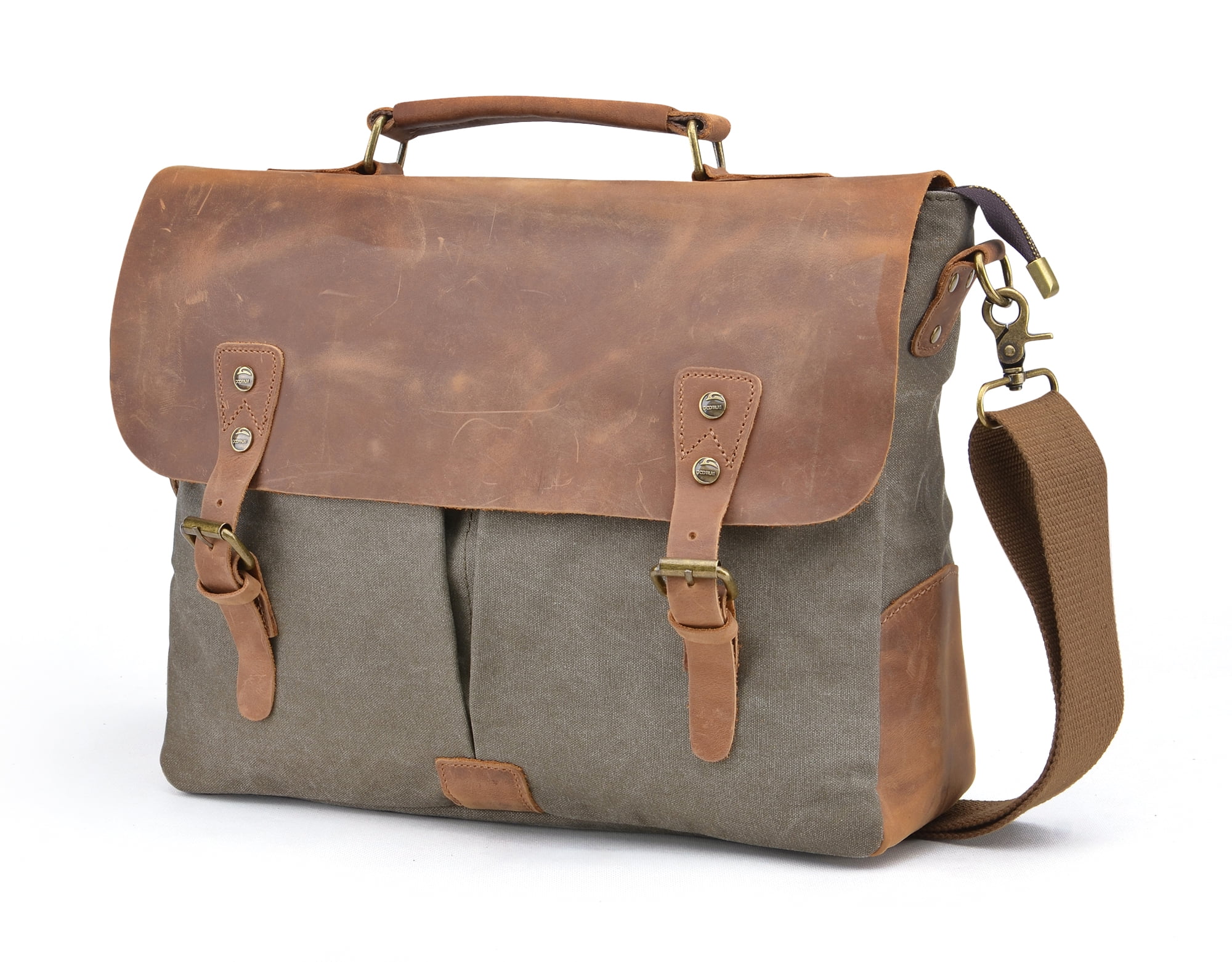 old leather briefcase