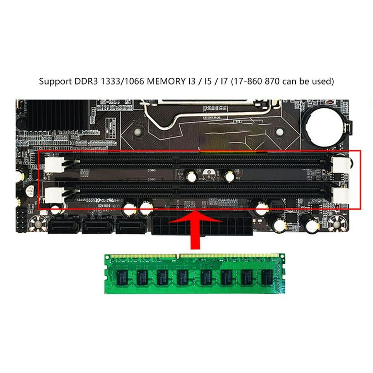 Computer Motherboard LGA 1156 16GB RAM DDR3 Memory PC Mainboard