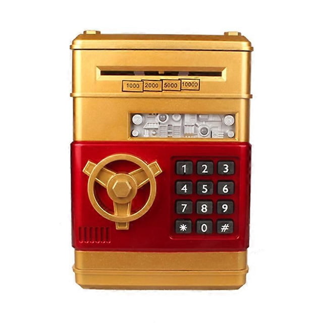 (A 13.5*13.5*19CM) Child Safety Bank with ATM Fingerprint Password