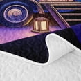 thumbnail image 5 of Castle Fairy Magical Camper Quilt Full for Girls,Starry Night Print Full Bedspread Sets for Bedroom,Purple Black, 5 of 7