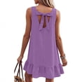 thumbnail image 5 of BUIGTTKLOP Sundresses for Women Sleeveless Mini Dresses Crewneck Ruffle Hem Loose Fitted Summer Dresses, 5 of 5