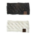 thumbnail image 1 of protectores auditivos de punto cálidos para exteriores, para invierno, para mujer (negro y blanco), 1 of 7