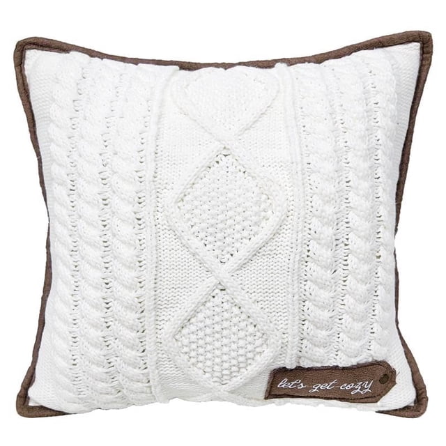 Cojín decorativo Celebrations Cozy Knit marrón blanco 41x13 cm