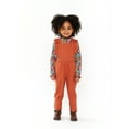 thumbnail image 2 of Wonder Nation Baby and Toddler Girls Long Sleeve Top and Jumpsuit, 2 Piece Outfit Set, 12M-5T, 2 of 9