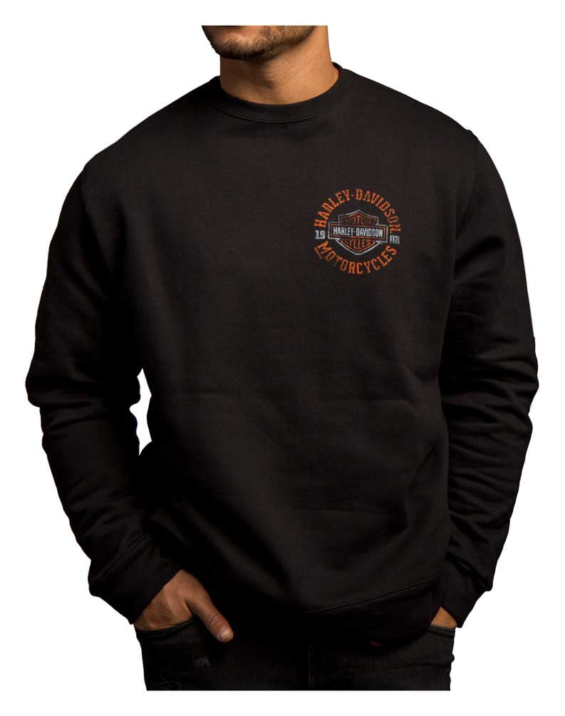 Harley-Davidson Mens Eagle Piston Long Sleeve Pullover Hoodie Black 30299949