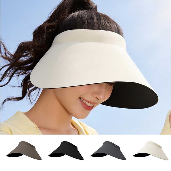 HONHUZH Summer Hats Womens Foldable Open Top Sun Visor Hat Wide Brim UPF 50 Summer Outdoor Beach Cap