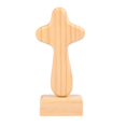 thumbnail image 2 of jicheng Cross Statue Wood Figurine with Base Collection Sculpture Tabletop Ornament for Hallway Housewarming Desktop Fireplace Family, 2 of 9