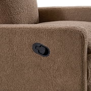 Soho Baby Coventry Upholstered Glider Recliner Rocking Chair 360° Swivel for Nursery and Living Room – Boucle Teddy Brown