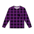 thumbnail image 7 of UQJfacai Girls Long Sleeve Shirts Kids Plaid Graphic Crewneck Pullover Tops Fall Casual Cute Blouses Tee with Pocket 5-14 Years, 7 of 7