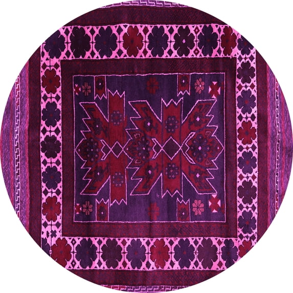 Ahgly Company Indoor Round Persian Pink Traditional Area Rugs, 4' Round