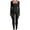 Black, variant on YWDJ One Piece Jumpsuits for Women Plus Size Jumpsuits For Long Sleeves Solid Color Square Collar Sports Elastic Pants Romper Pants Black XL
