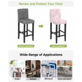 thumbnail image 3 of Pink Marble Bar Stool Covers Set of 6, Modern Abstract Art Elegant Stretch Washable Bar Chair Covers with Backs, Removable Pub Counter Height Chair Cover for Kitchen Dining Room Cafe, 3 of 7
