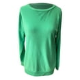 thumbnail image 4 of Women's Boat Neck Pullover Sweatshirt Long Sleeve Casual Loose Fit Hoodless Top Comfortable Daily Wear Basic,Size:L, 4 of 5