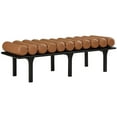thumbnail image 3 of Meridian Furniture Landon Cognac Vegan Leather Bench, 3 of 17