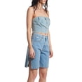 thumbnail image 5 of Coduop Women Denim Corset Top Strapless Tube Tops Jean Crop Top Slim Fit Bustier Tube Tops, 5 of 8