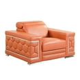 thumbnail image 2 of Camel - colored Leather Rocking Chair | Nursery Seating | 3 - layer Foam & Chrome Legs | Addresses Unsteady Rocking, 2 of 5