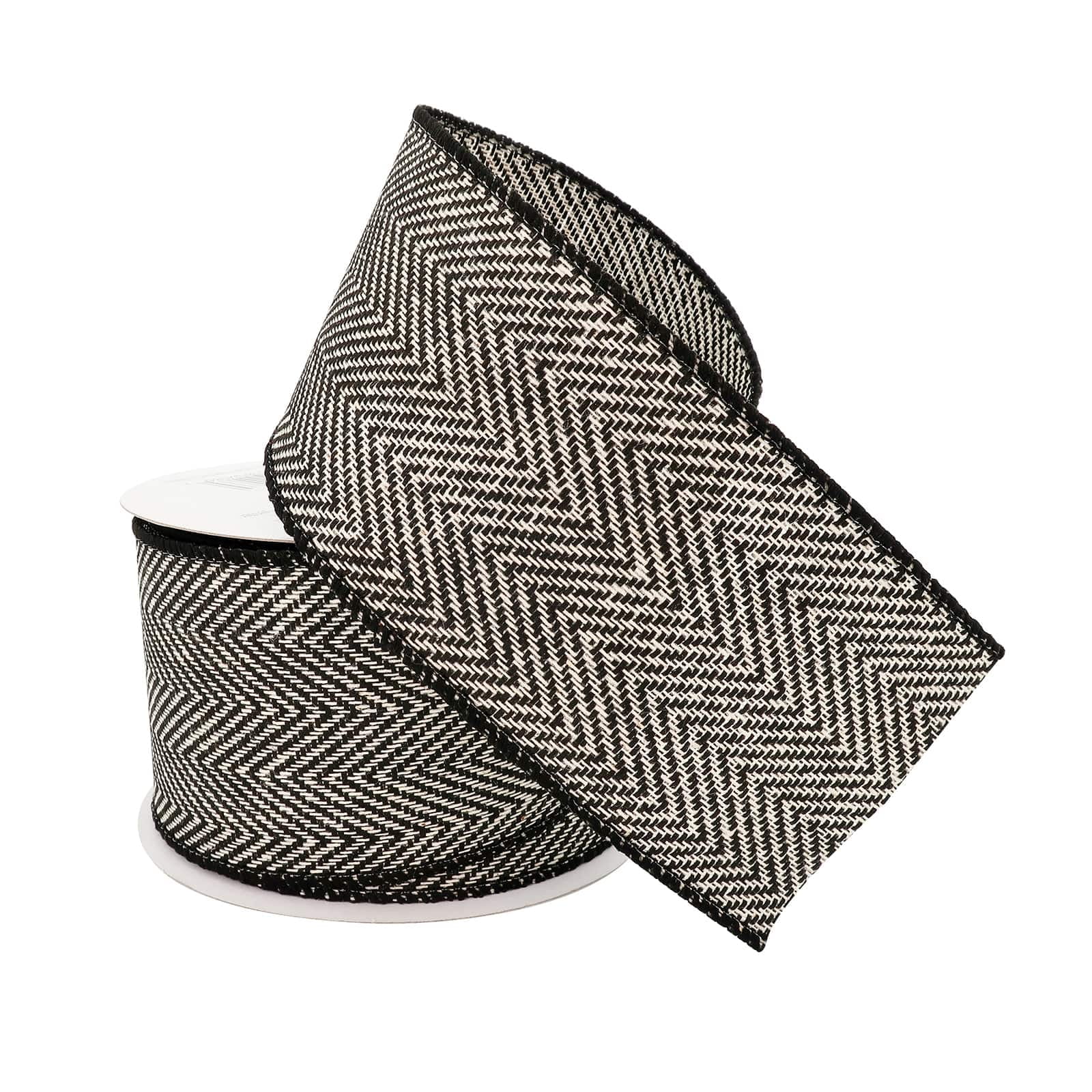 12 Pack: 2.5" x 25ft. Herringbone Wired Ribbon by Celebrate It