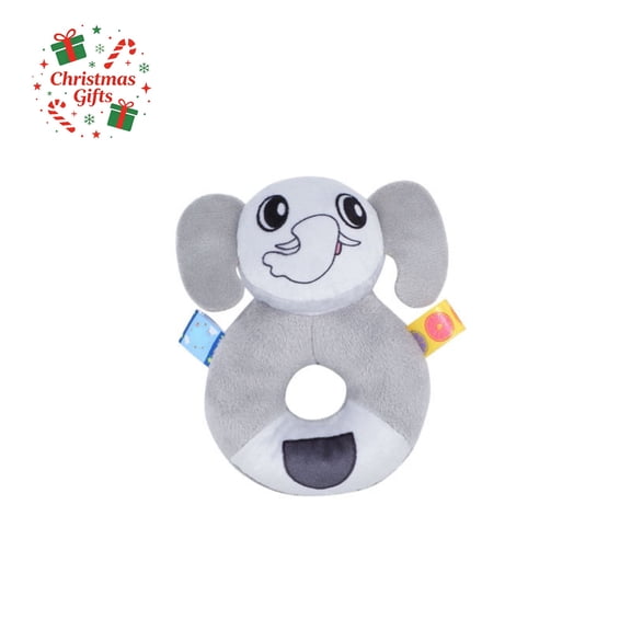 Toys Under 5$ Baby Hand Rattle Toys 0-6-12 Months, Elephant Shaped Soft Plush with Crisp Ringing Sound, Interactive Sensory Toy for Infant, Grasping & Motor Skills, Christmas Birthday Gifts for kids