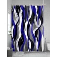 thumbnail image 5 of Shower Curtain Purple Black Lines Bathroom Curtains with Hooks, Waterproof Fabric Modern Abstract Stripes Bath Shower Curtains Set for Bathroom Bathtubs Decor 72x72 Inch, 5 of 8