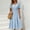 Light Blue, variant on Dolkfu V-Neck dresses for women Waist Cinched Black Short Sleeve Long Fit & Flare Dresses Refined Patchwork Regular Polka Dot Dresses Black,L