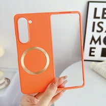 Magnetic Phone Case for Samsung Galaxy Z Fold 7 Compatible with Magsafe, Military-Grade Shockproof Protective Case Cover with Built-in Magnet Circle for Samsung Galaxy Z Fold 7, Orange