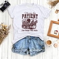 thumbnail image 2 of Wang6 Oversized Short Sleeve TShirts for Women Causal Please Be Patient with Me I'm from the 1900s Letter Printed Graphic Tees Summer Crew Neck Loose Fit Tops White S, 2 of 3