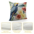 thumbnail image 4 of JRXY  Parrot Throw Pillow Cushion Cover, Tropic Pattern with Parrot Orchids and Hibiscus Flowers Hawaiian Jungle Style Image, Decorative Square Accent Pillow Case White Yellow White, 4 of 5