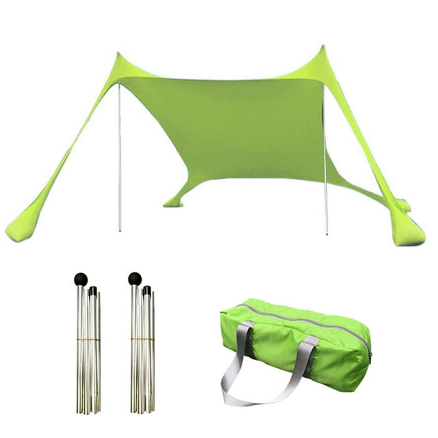 Ensemble de Tente de Plage Pare-Soleil Portable Auvent d'Extérieur