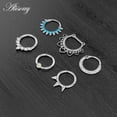 thumbnail image 4 of Alisouy 1pc 16G Cristal De Acero Inoxidable CZ Bisagra Septum Clicker Nariz Anillo Pezón Daith Oreja Hélice Cartlage Piercing Cuerpo Joyería, 4 of 4