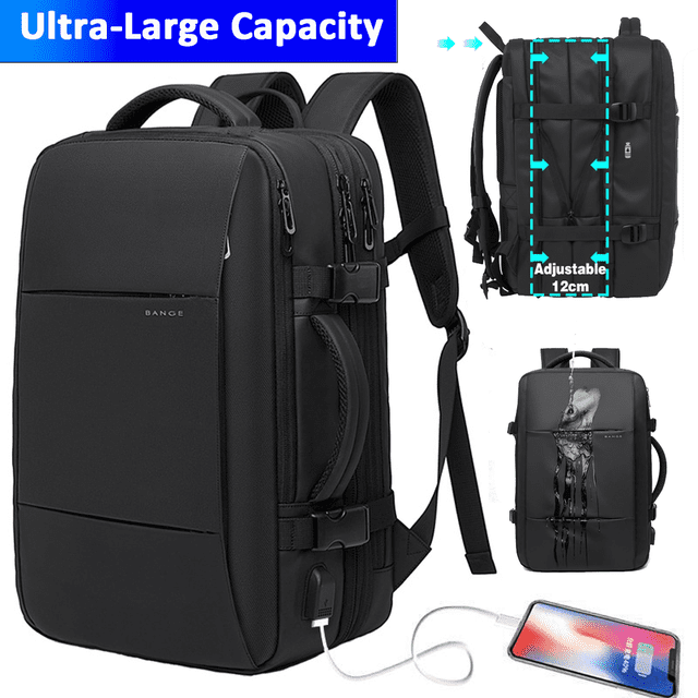 PENGXAING Travel Backpack Men Business Backpack School Expandable USB Bag Large Capacity 17.3 Laptop Waterproof Fashion Backpack