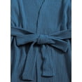 thumbnail image 3 of Conjunto de pijama de 3 piezas para mujer, camiseta de punto acanalado, pantalones cortos, ropa de dormir suave con bata y cárdigan, 3 of 5