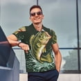 thumbnail image 4 of Goofa Largemouth Bass jumps out of water Print Mens Polo Shirts Quick Dry Short Sleeve Golf T Shirt Performance Moisture Wicking Casual Workout-Small, 4 of 6