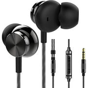 Betron BS10 Earbuds with Microphone and Volume Control in Ear Ergonomic Noise Isolating Headphones Powerful Bass Sound Black