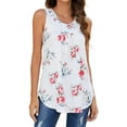 thumbnail image 1 of Blouse Sans Manches Plissée Imprimée pour Femmes Tunique Décontractée, 1 of 7