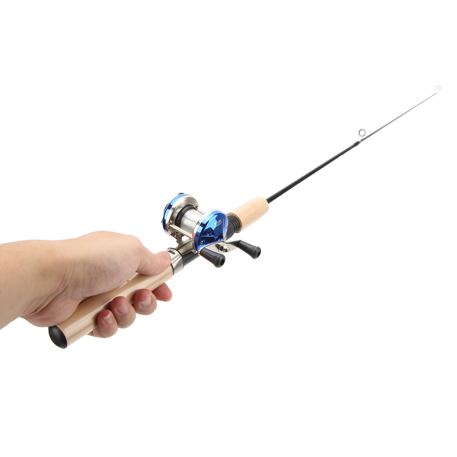 copper fishing pole and reel combo Winter Fishing Pole Set, 75cm Metal Fishing Reel Fade String Hooks Portable  Bright Float Ice Fishing Rod for Sea Surf Fishing