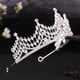thumbnail image 2 of Zhuge Tiara de boda para novia, diadema de princesa, corona de novia, joyería para el cabello con diamantes de imitación de cristal, decoración para novia, cumpleaños, graduación, boda (plateada), 2 of 4