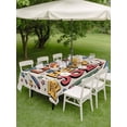 thumbnail image 5 of 54x80 Inch Outdoor Tablecloth with Umbrella Hole Zipper Rectangle Orange Blue Words Rectangular Tablecloths Outside Waterproof Funny Words Cartoon Luck Patio Table Cloth Cover for Picnic Party, 5 of 8