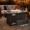 thumbnail image 3 of Outsunny Propane Fire Pit Table W/ Rain Cover 50,000 BTU Outdoor Firepit, 3 of 9