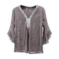 thumbnail image 6 of Aofany 3/4 Sleeve Shirts for Women, Casual V Neck Sparkle Sequin Blouse Solid Color Tunic Top Holiday Party Pullover Tops, 6 of 6