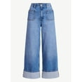 thumbnail image 5 of Free Assembly Women’s High Rise Cuffed Jean Pants with Patch Pockets, 30" Inseam, Sizes 0-28W, 5 of 5