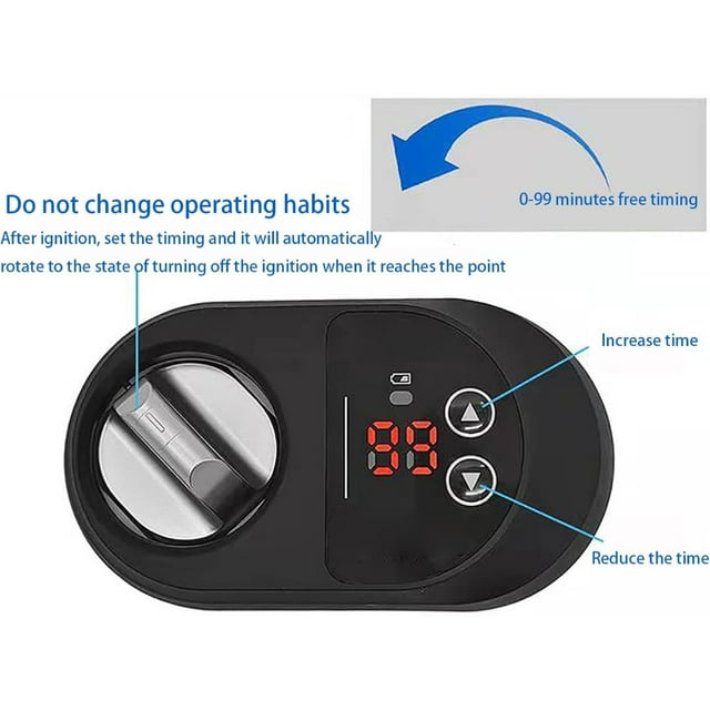 Denhf Stove Timer, Safety Automatic Shut Off Stove Controller, Automatic Shut Off Valve Non-Electric for BBQ Grill and Kitchen Fireplace Natural Gas Propane Stop Device, Gas Safety Timer