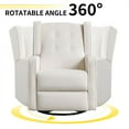 thumbnail image 3 of Bonzy Home Swivel Rocking Chair, Rocker Recliner Chair, Glider Chair, Manual Recliner for & Living Room, White, 3 of 7