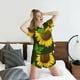 thumbnail image 5 of Balery Sunflower3 Conjunto de Pijama para Mujer con Estampado, Dos Piezas de Manga Corta y Shorts, Ropa de Dormir Suave con Cuello Redondo y Bolsillos-Medium, 5 of 6