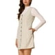 thumbnail image 4 of Vestido de tirantes para mujer INSPIRE CHIC, con escote redondo, tipo pinafore, en pana, vestido casual, talla XS, color beige, 4 of 6