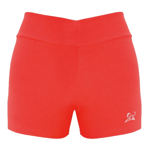 Short Deportivo Mujer, Chico/Mediano, Short de Licra para Mujer de Algodón, Coral Red Baboon Modelo Spart, Shorts Deportivos para Mujer Licra Flexible.