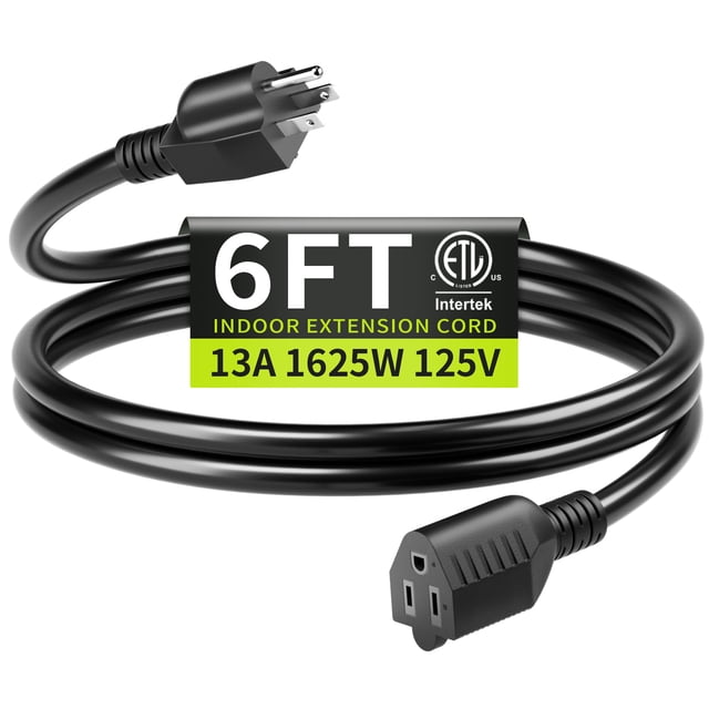 Cable de extensión Seeklyze 1,8 m 13 A 125 V de 3 patas para interior