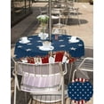 thumbnail image 4 of 4th of July Tablecloth with Umbrella Hole and Zipper Patriotic Stars Stripes Round Outdoor Tablecloths 60 Inch Outside Table Cloths Rustic Red Blue Patio Table Cloth Cover for Independence Day Garden, 4 of 6