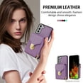 thumbnail image 6 of Allytech Case for Samsung Galaxy S21 Plus, [Large Capacity] Wallet Case with Card Slots & Zipper Pocket, Premium PU Leather Metal Snap Kickstand Shockproof Case with Shoulder Strap, Purple, 6 of 8