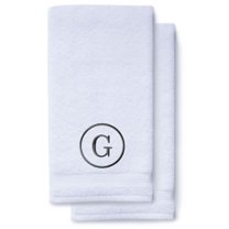 Monogrammed Hand Towels for Bathroom Kitchen Makeup | Personalized Gift for Wedding-Bridal | Classic Font Custom Luxury Turkish Towel | Spa Collection, Oversized, 16 X 30 Inch, Set of 2