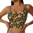 thumbnail image 2 of Haiem Forest Squirrel Pattern Womens Sports Bra - U Neck Padded Low Impact Yoga Bra Workout Crop Top Gym Moisture-Wicking Workout Vest -, 2 of 9